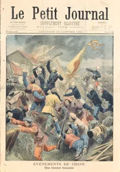 Cattura di Pao-Ting-Fu, provincia di Tcheli, da parte di truppe francesi, tedesche e italiane sotto il comando del generale Bailloud durante la Ribellione dei Boxer del 1900-01, illustrazione di copertina di 